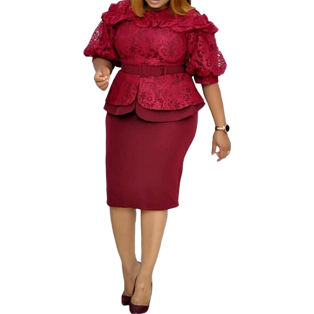Burgundy Skirt Set